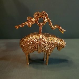 BROOKS BROTHERS 200th Anniversary Gold Sheep Ornament Figurine